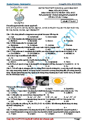Đề thi thử THPT Quốc gia lần V môn Hóa học năm 2017
